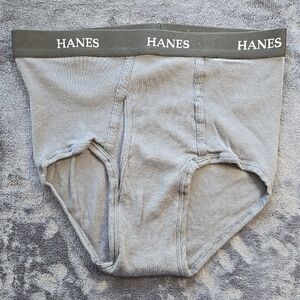 Hanes Gray Classic Briefs with Elastic Waistband